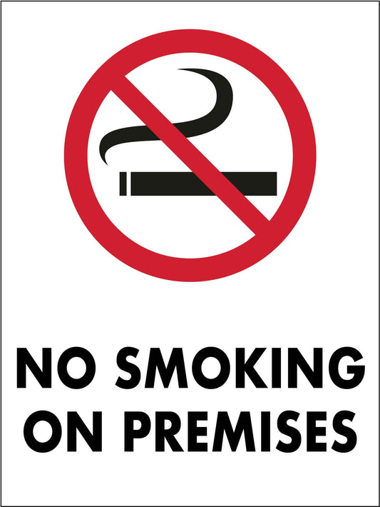 No Smoking On Premises Sign - New Signs