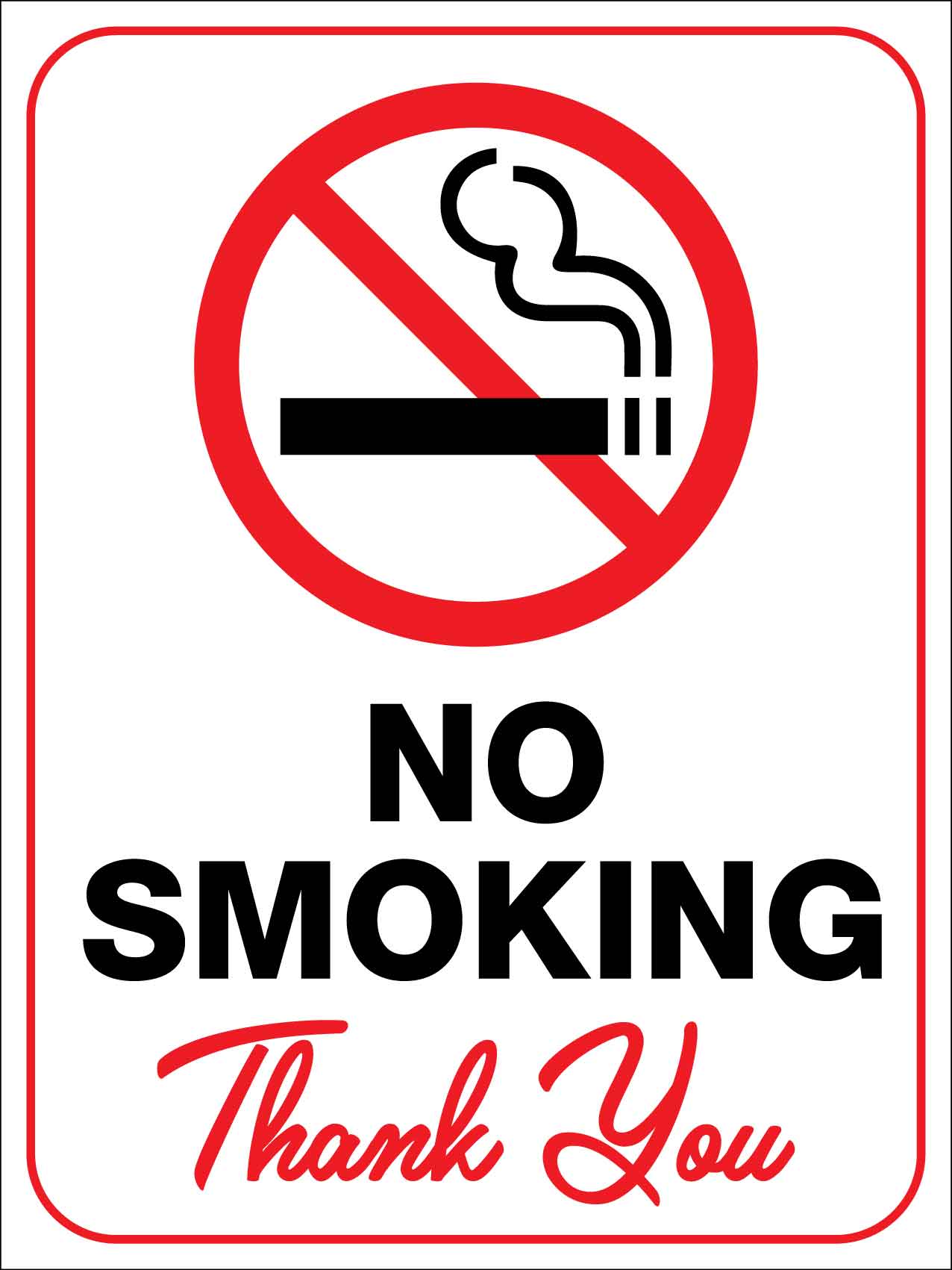 No Smoking Thank You Sign - New Signs
