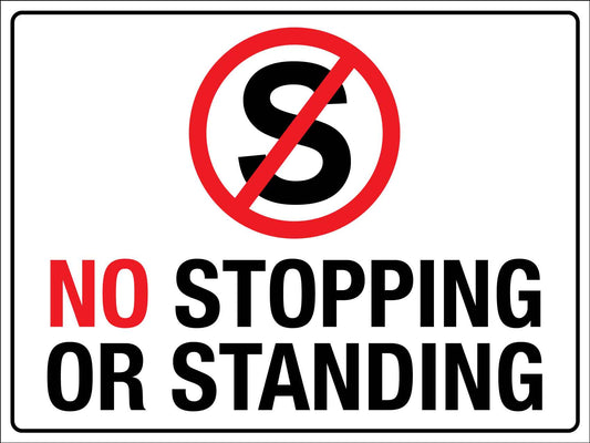 No Stopping Or Standing Icon Sign - New Signs