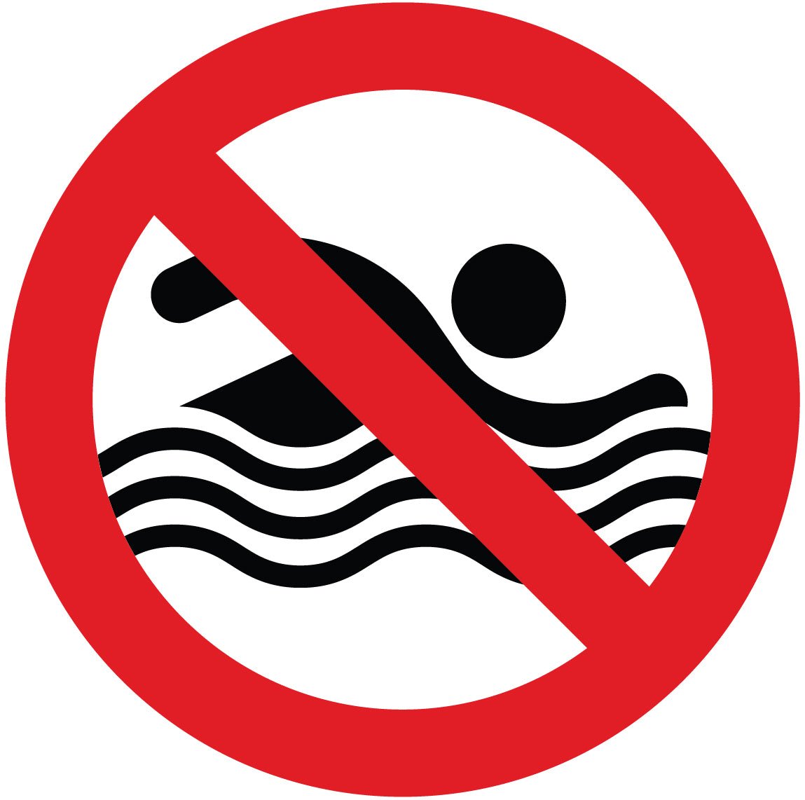 No Swimming Decal - New Signs