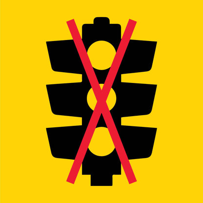 No Traffic Lights Symbol Multi Message Traffic Sign - New Signs