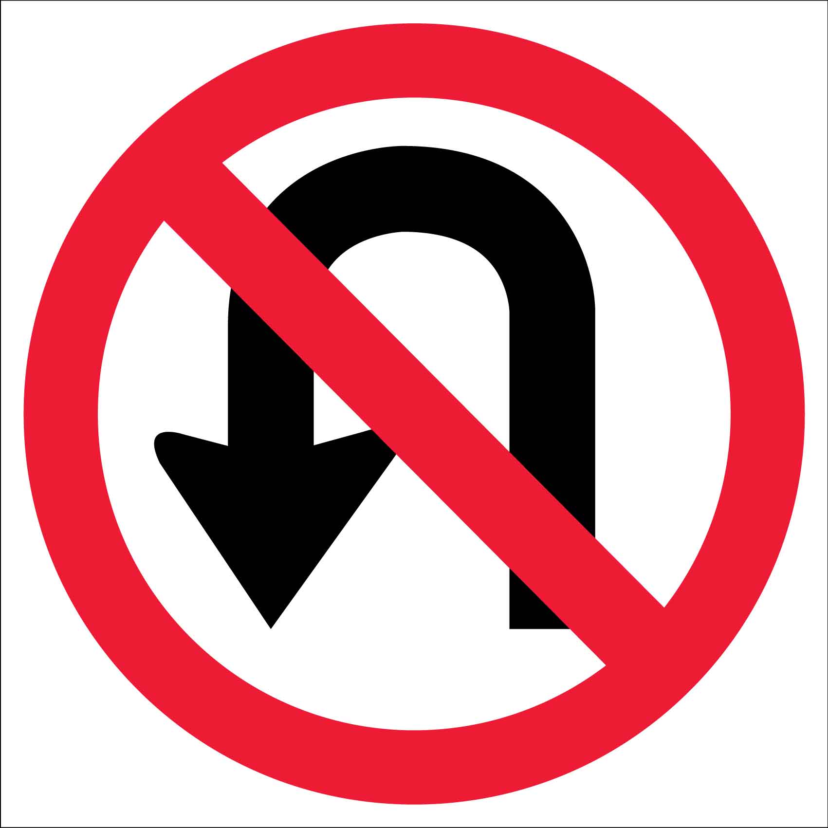 No U Turn Multi Message Traffic Sign - New Signs
