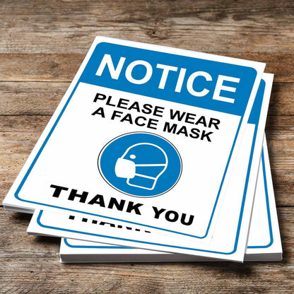 Notice Face Mask Required Beyond This Point Blue Sign - New Signs