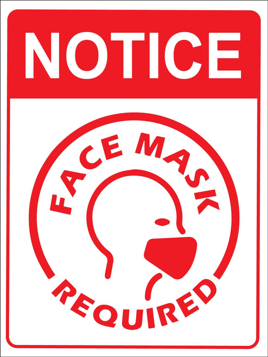 Notice Face Mask Required Image Red Sign - New Signs