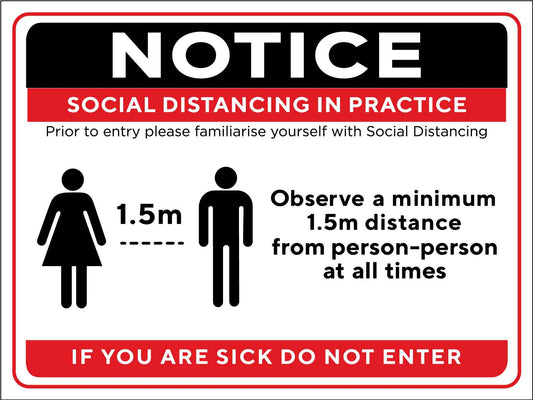Notice Social Distancing Practice Sign - New Signs