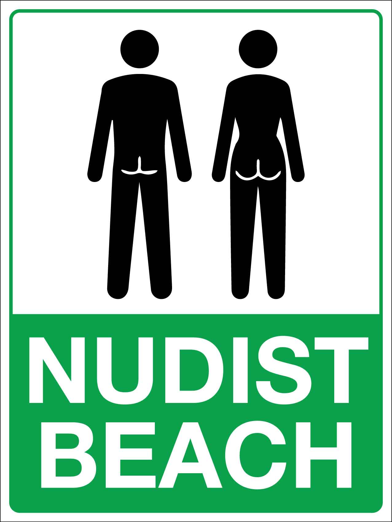 Nudist Beach Sign - New Signs