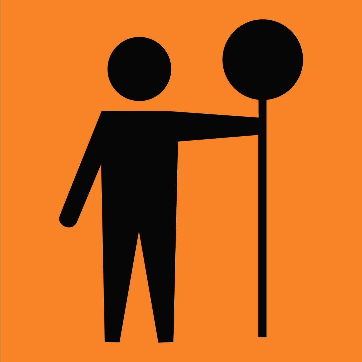 Orange Man Stop Multi Message Traffic Sign - New Signs