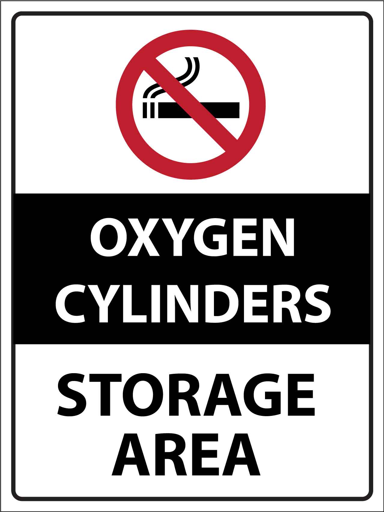 Oxygen Cylinders Storage Area Sign - New Signs