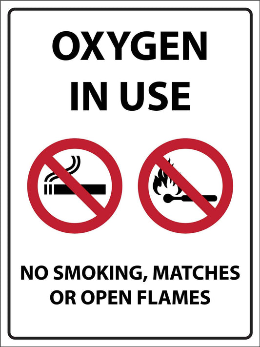 Oxygen In Use Sign - New Signs