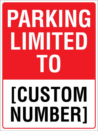 Parking Limited To Sign - New Signs