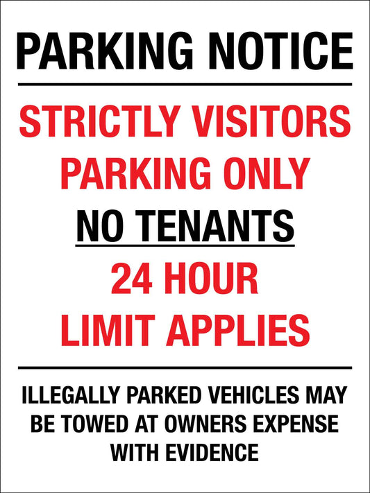 Parking Notice Strictly Visitors Parking Only Sign - New Signs