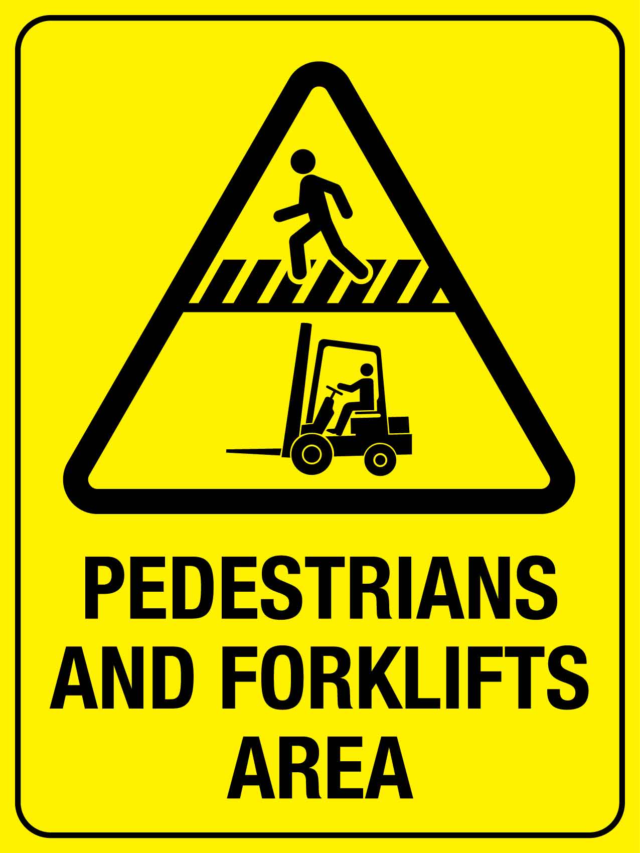 Pedestrians And Forklifts Area Sign - New Signs
