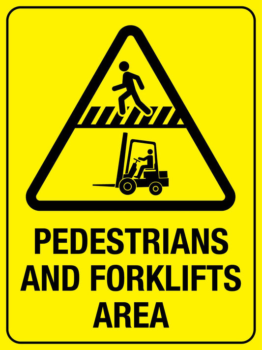 Pedestrians And Forklifts Area Sign - New Signs