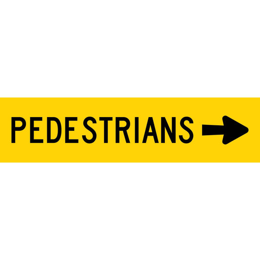 Pedestrians (Arrow Right) Long Skinny Multi Message Traffic Sign - New Signs