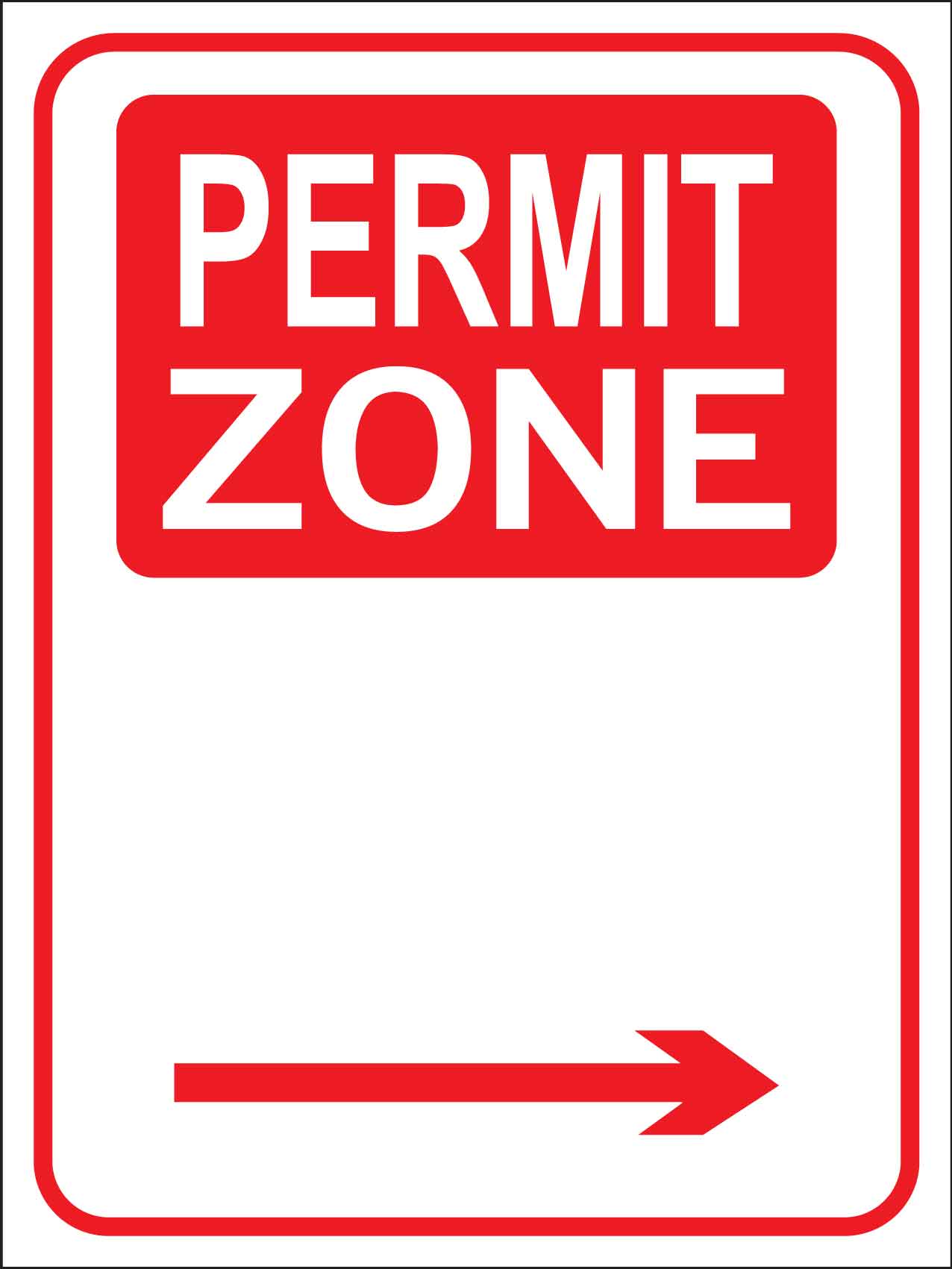 Permit Zone Right Sign - New Signs