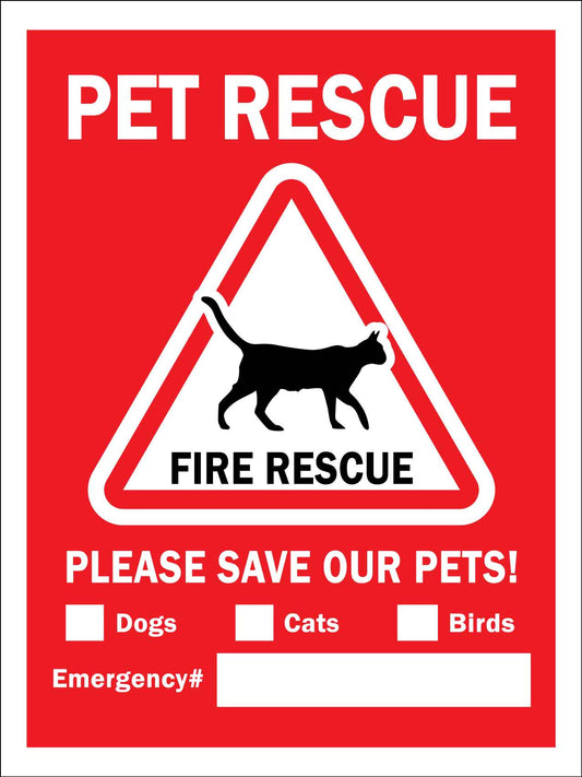 Pet Rescue Cat Fire Rescue Please Save Our Pets Sign - New Signs