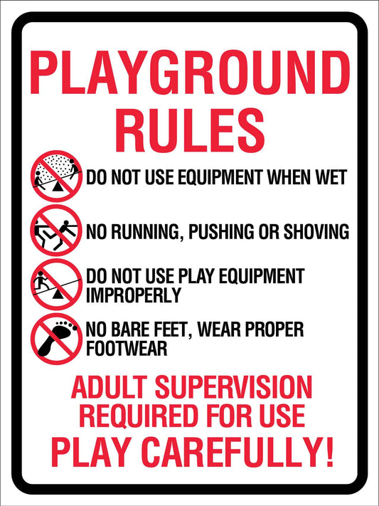 Playground Rules Symbols Sign - New Signs