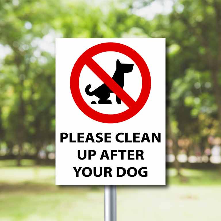 Please Clean Up After Your Dog Sign - New Signs