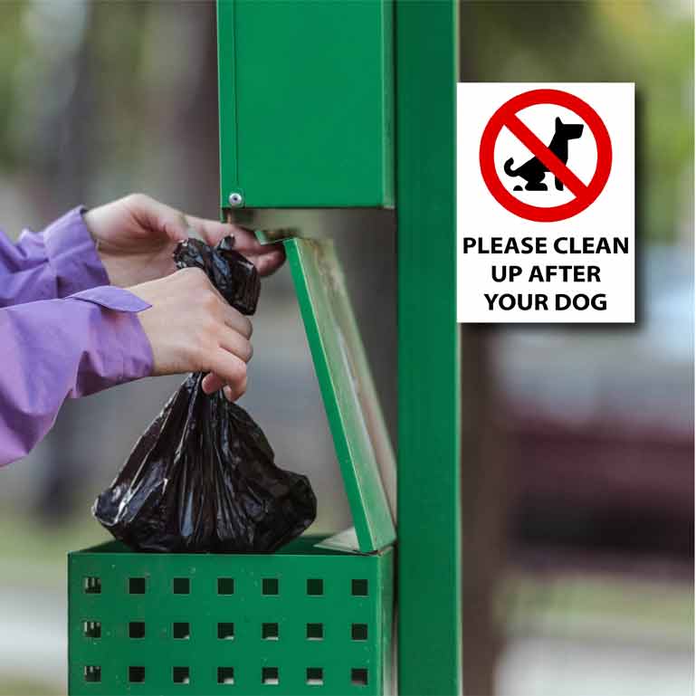 Please Clean Up After Your Dog Sign - New Signs