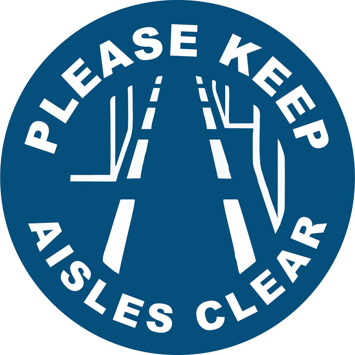 Please Keep Aisles Clear Decal - New Signs