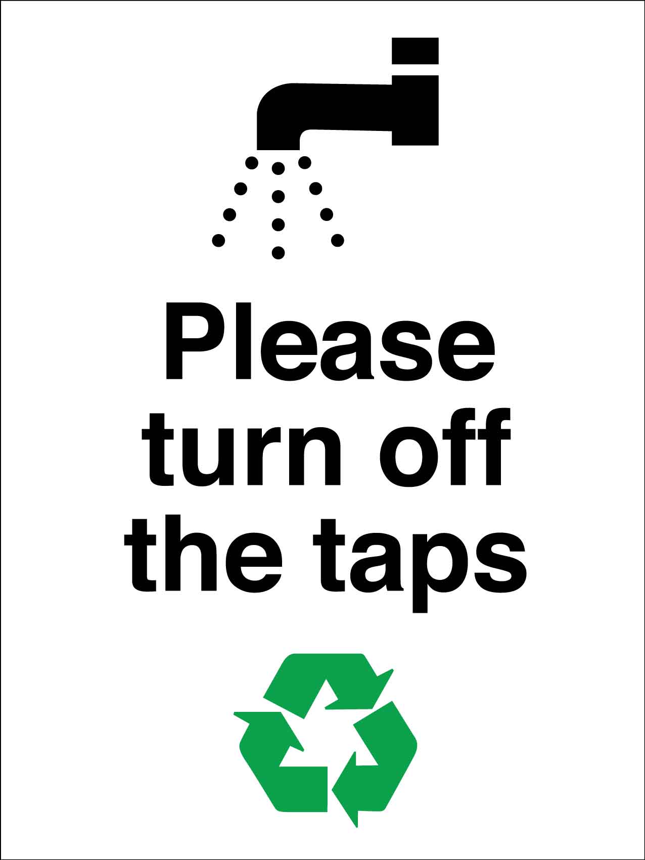 Please Turn Off The Taps Sign - New Signs