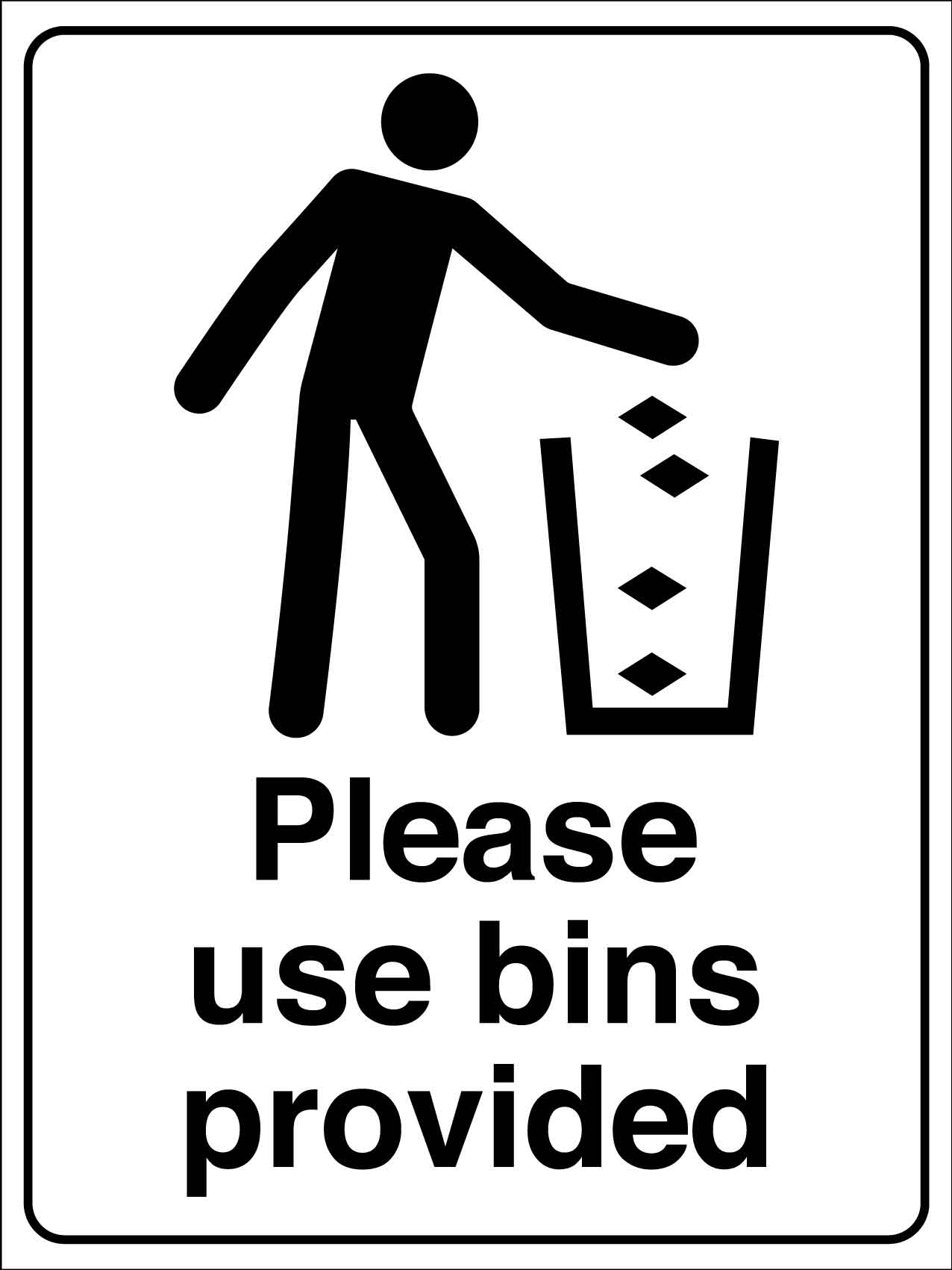 Please Use Bins Provide Symbol Sign - New Signs