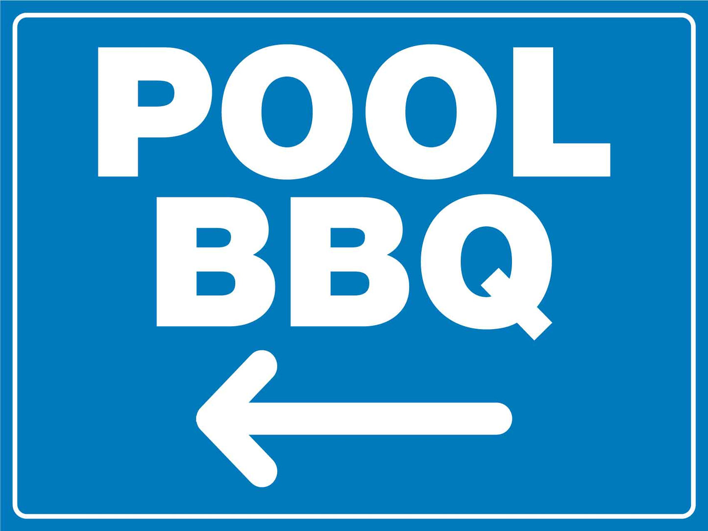 Pool BBQ Left Arrow Sign - New Signs