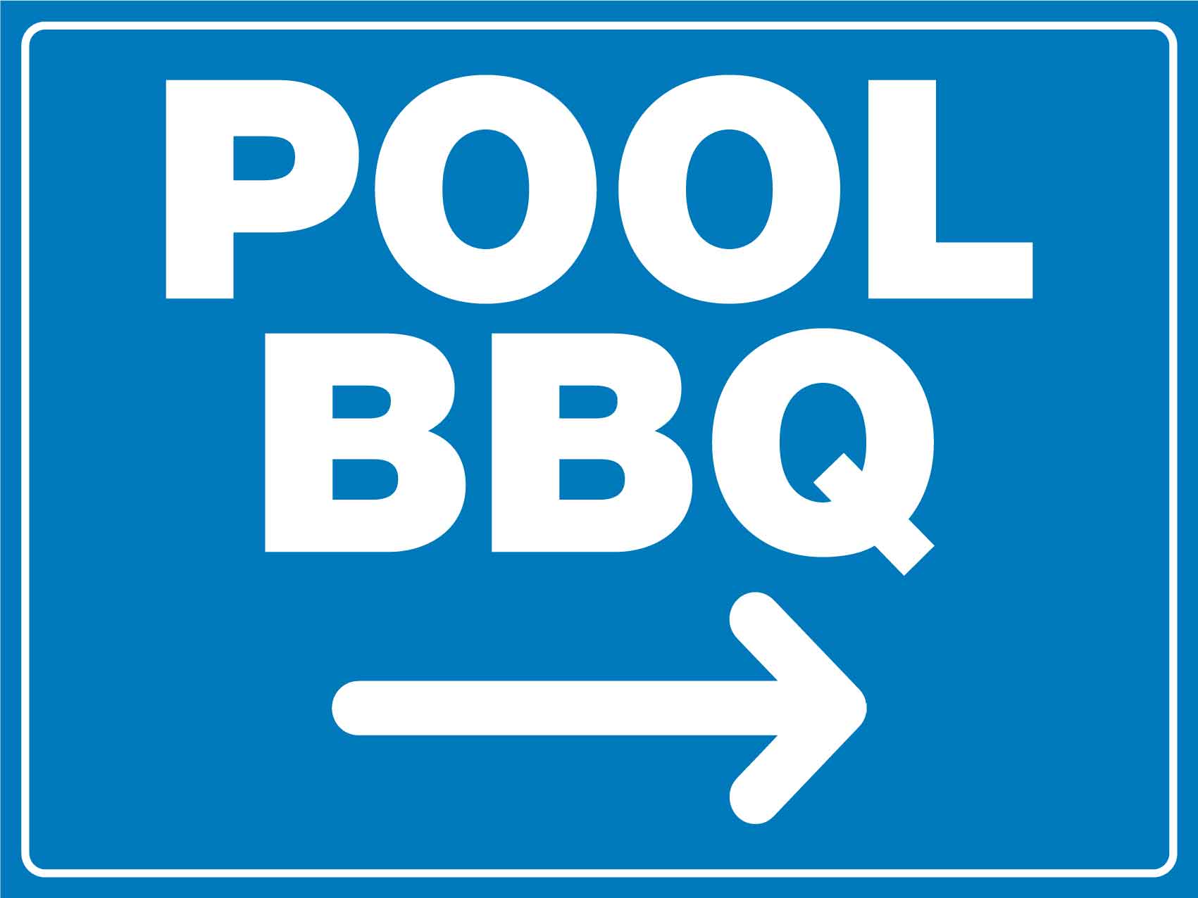 Pool BBQ Right Arrow Sign - New Signs