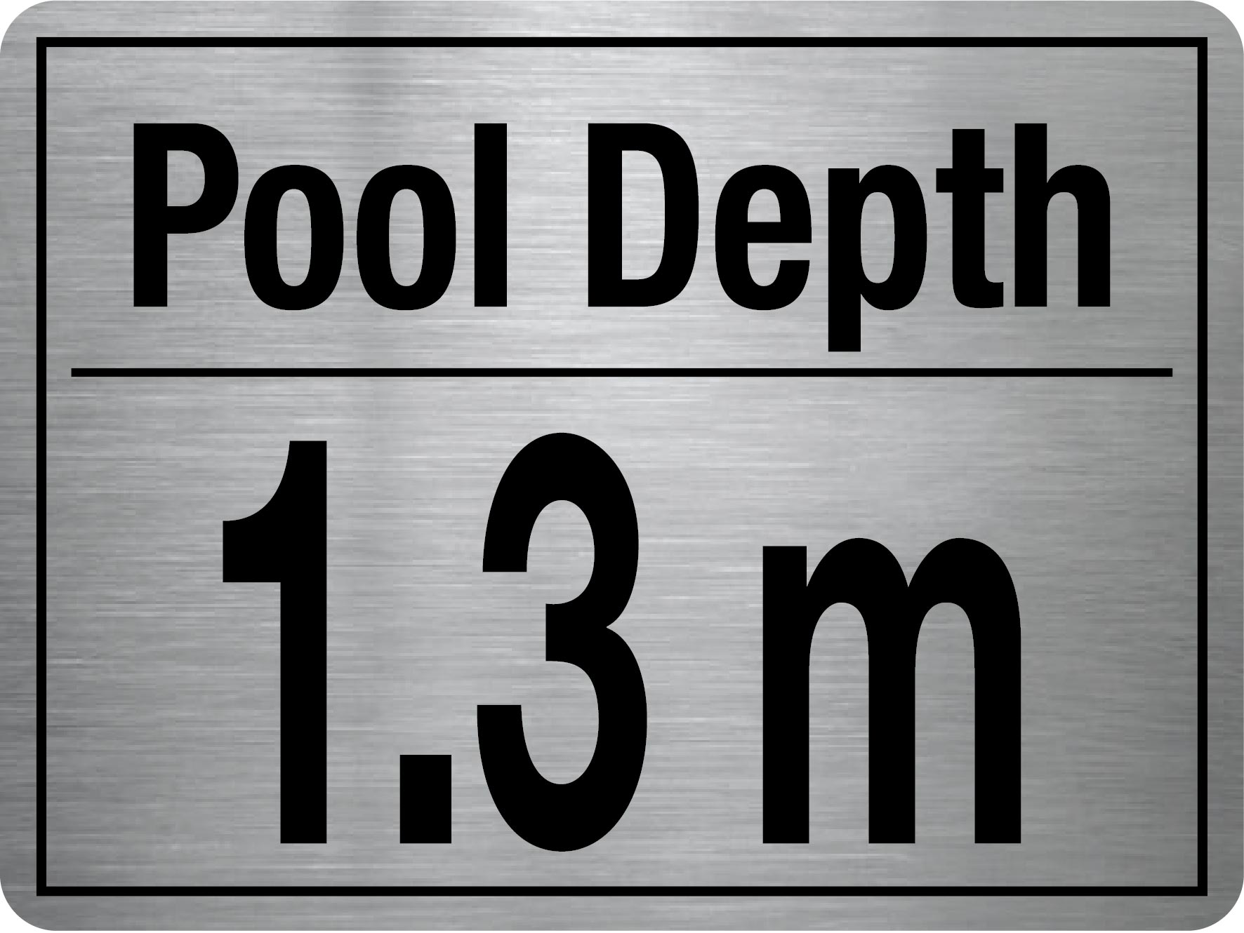 Pool Depth Stainless Steel Sign - New Signs