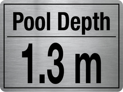 Pool Depth Stainless Steel Sign - New Signs
