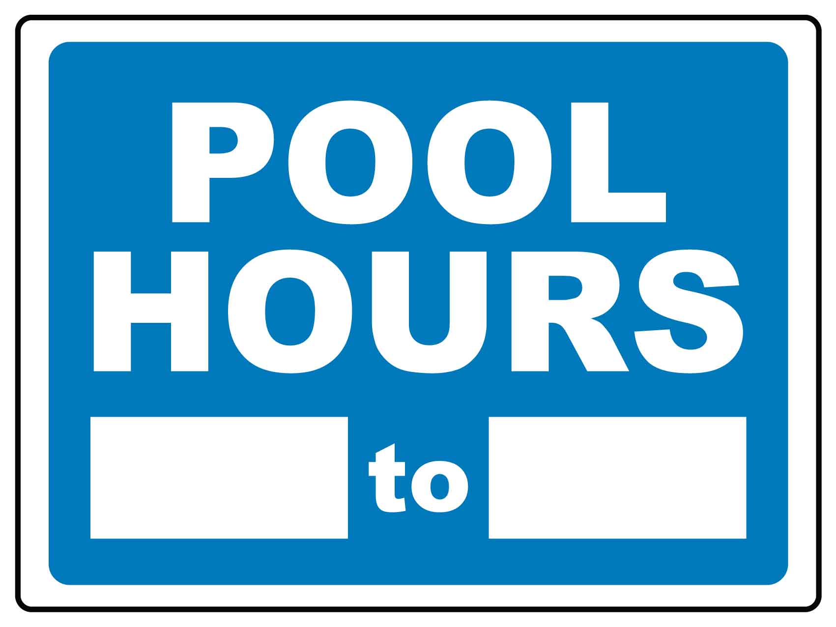Pool Hours Sign - New Signs