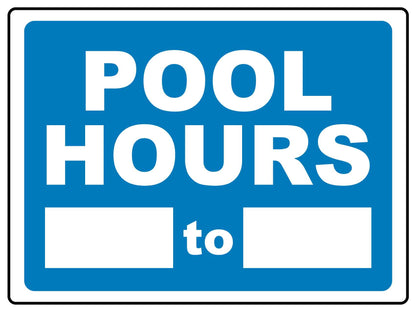 Pool Hours Sign - New Signs