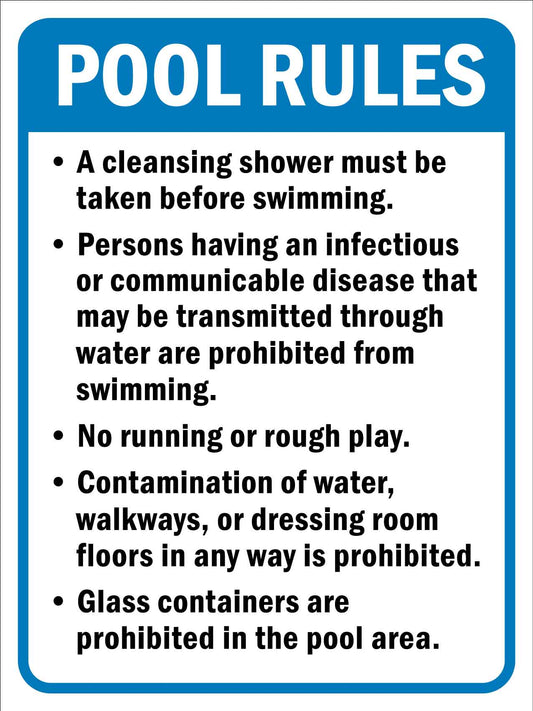 Pool Rules 3 Sign - New Signs