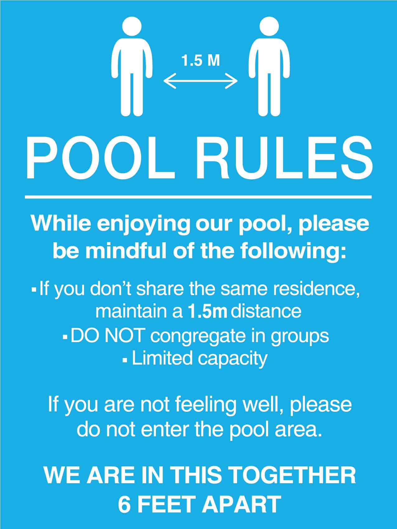 Pool Rules 5 Sign - New Signs