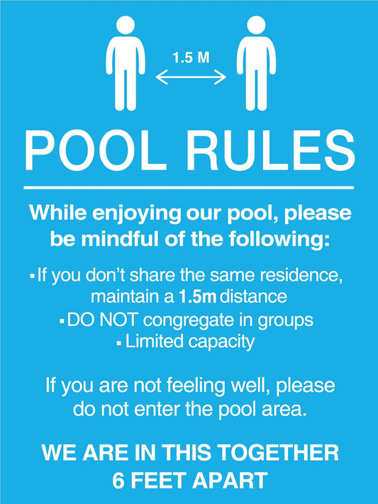 Pool Rules 5 Sign - New Signs