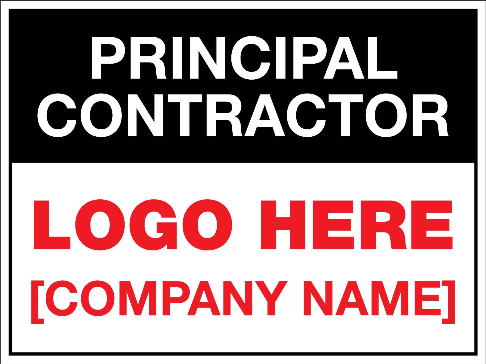 Principal Contractor Sign - New Signs