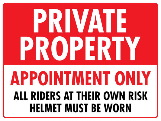 Private Property Appointment Only Sign - New Signs