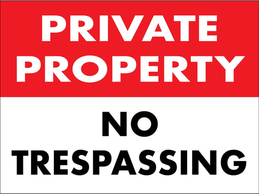 Private Property No Trespassing Sign - New Signs