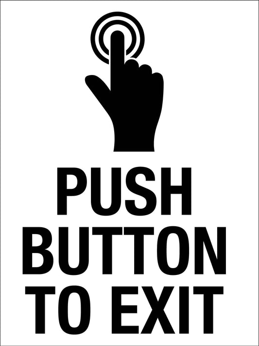 Push Button To Exit Sign - New Signs