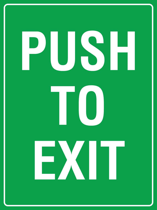 Push To Exit Sign - New Signs
