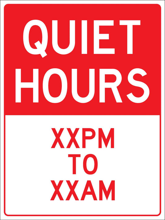 Quiet Hours Sign - New Signs