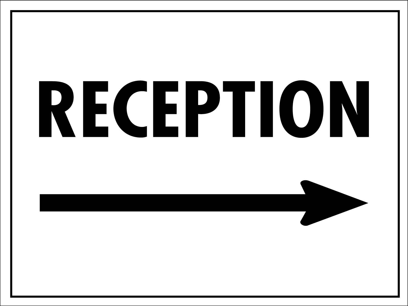 Reception Sign Hand Point Sign Reception (Arrow Right) Sign – New Signs