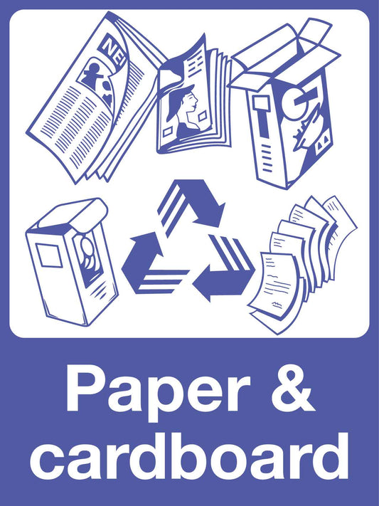 Recycle Paper & Cardboard Sign - New Signs