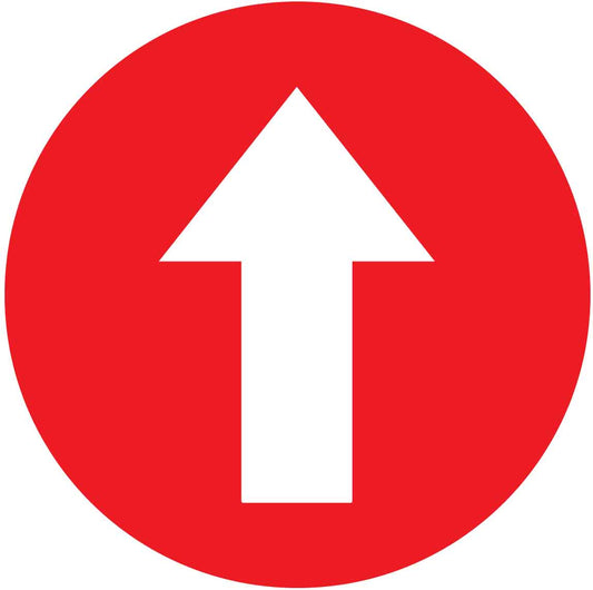 Red & White Directional Arrow Floor Sticker - Anti Slip - New Signs