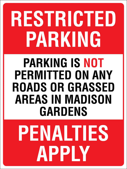 Restricted Parking Penalties Apply Sign - New Signs