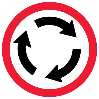 Roundabout Ahead Multi Message Traffic Sign - New Signs