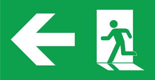 Running Man Left Arrow Small Sign - New Signs