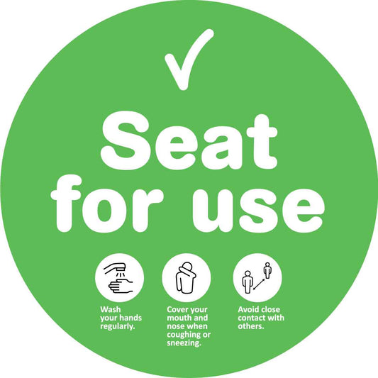 Seat For Use Green Decal - New Signs