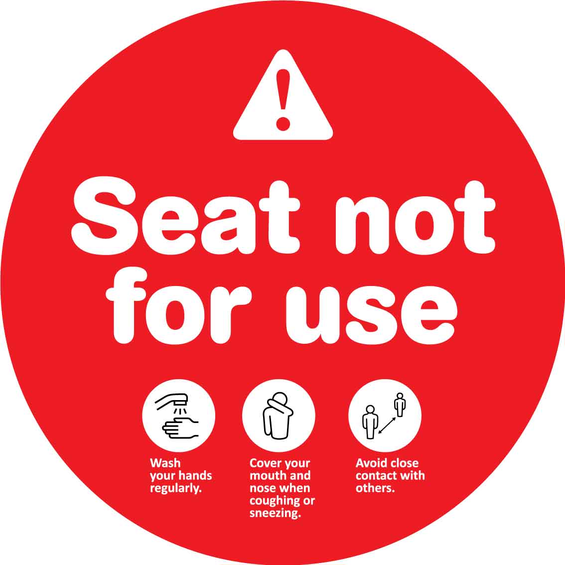 Seat Not For Use Red Decal - New Signs