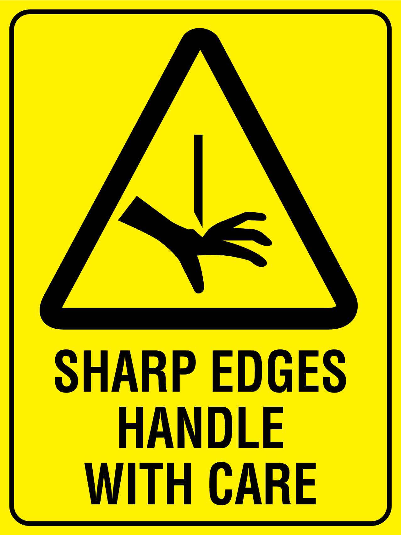 Sharp Drawer Sign Sharp Edges Handle With Care Sign – New Signs